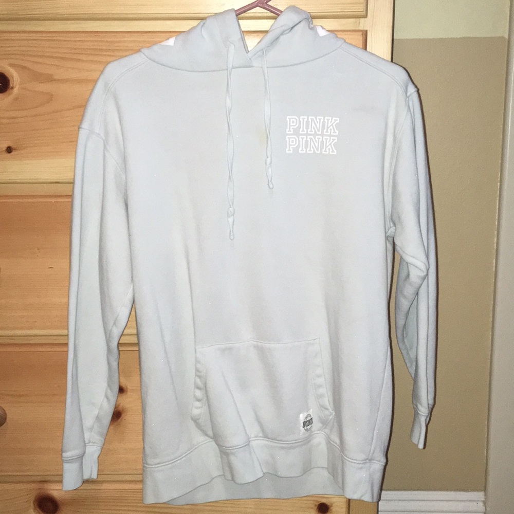VS PINK Oversized Light Blue Hoodie